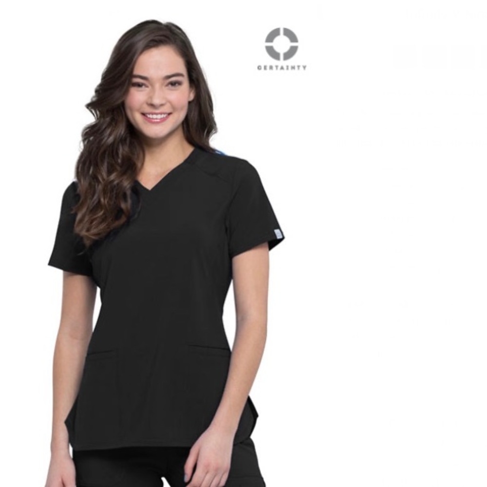 Infinity Vneck Scrub Top (Black)